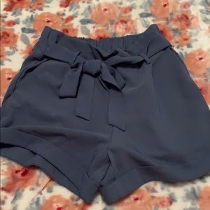 blue tie shorts
